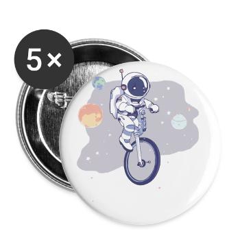 Dieser Typ Liebt Unicycles, Astronaut - Buttons groß 56 mm (5er Pack) - Weiß - Vorne