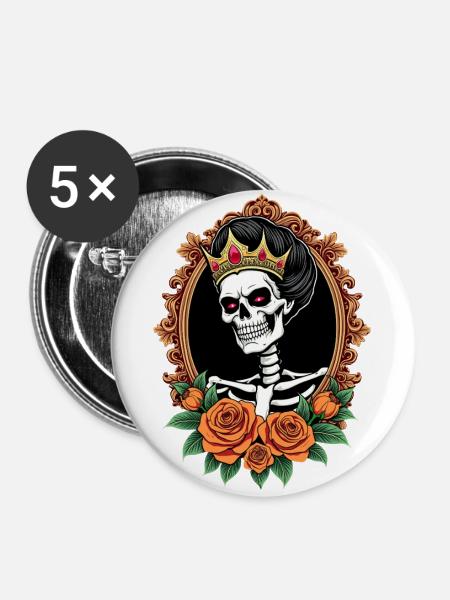 skullqueen - Buttons groß 56 mm (5er Pack) - Weiß