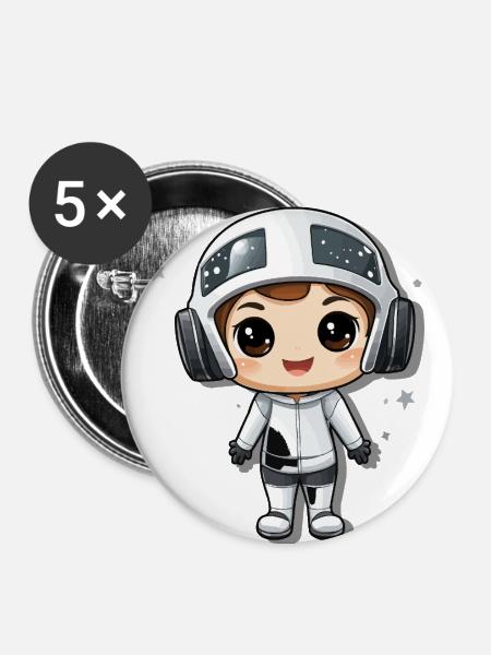 VR Lernwelt - Buttons groß 56 mm (5er Pack) - Weiß