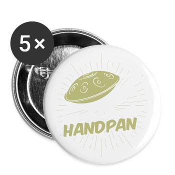 Handpan Hang T-Shirt Musique Sound Snail - Lot de 5 grands badges (56 mm) - blanc - Devant