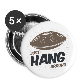 Handpan Hang Snail Music Sound T-Shirt Tea - Buttons large 2.2''/56 mm (5-pack) - white - Front