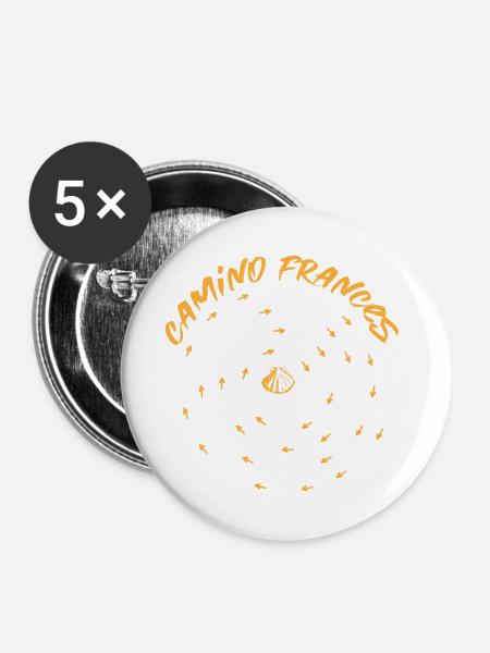 Way of St. James pilgrims Santiago de Compostella - Buttons large 2.2''/56 mm (5-pack) - white