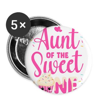 Tante de la douce - Lot de 5 grands badges (56 mm) - blanc - Devant
