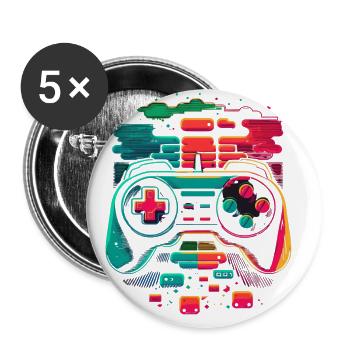 Retro Console - Buttons large 2.2''/56 mm (5-pack) - white - Front
