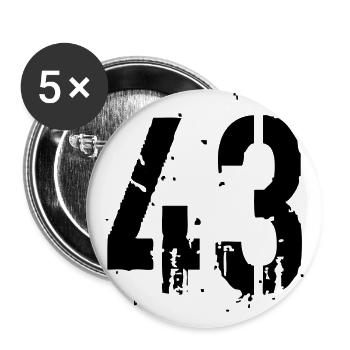 43 Number 43 - Buttons large 2.2''/56 mm (5-pack) - white - Front