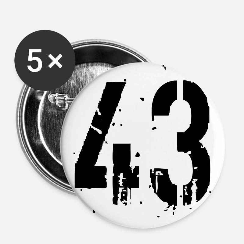43 Number 43 - Buttons large 2.2''/56 mm (5-pack) - white