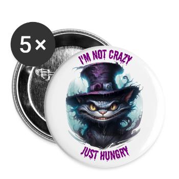 HUNGRY CHESHIRE CAT - Buttons large 2.2''/56 mm (5-pack) - white - Front