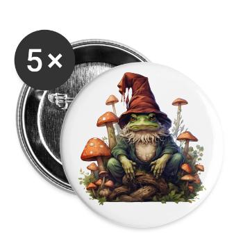 WIZARD FROG - Buttons large 2.2''/56 mm (5-pack) - white - Front