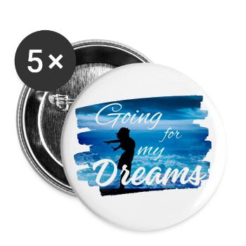 À la poursuite de mes rêves - Lot de 5 grands badges (56 mm) - blanc - Devant