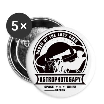 ORDRE DU GEEK PARESSEUX Saturne Astrophotographie - Lot de 5 grands badges (56 mm) - blanc - Devant