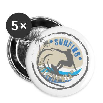 Surfing California - Buttons large 2.2''/56 mm (5-pack) - white - Front