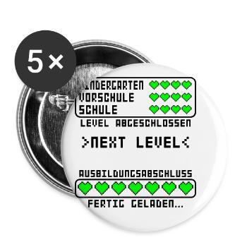 Ausbildungsabschluss bestanden für Azubi - Buttons groß 56 mm (5er Pack) - Weiß - Vorne