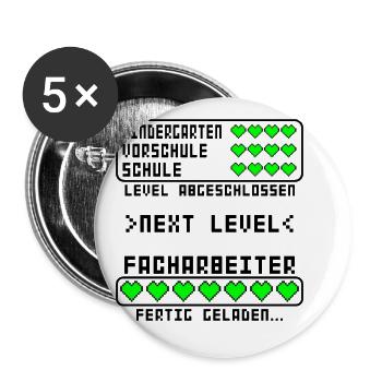 Facharbeiter Prüfung Facharbeiterprüfung bestanden - Buttons groß 56 mm (5er Pack) - Weiß - Vorne