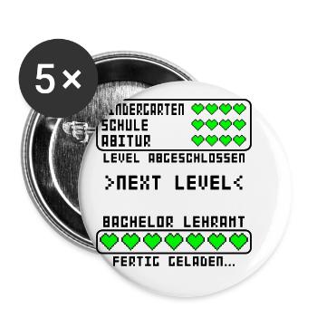 Bachelor Lehramt of Education B.Ed. bestanden - Buttons groß 56 mm (5er Pack) - Weiß - Vorne