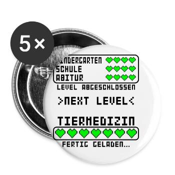Tiermedizin Studium bestanden für Tierarzt - Buttons groß 56 mm (5er Pack) - Weiß - Vorne