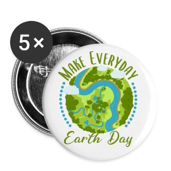 Green Earth Environmental Protection Environmental Change Eco Shirt - Buttons large 2.2''/56 mm (5-pack) - white - Front