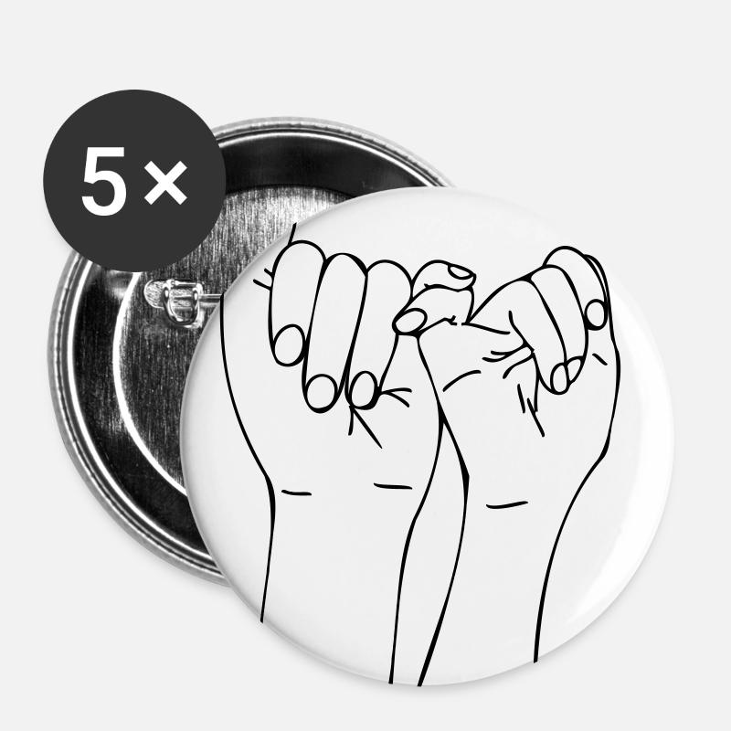 keep little finger - Buttons large 2.2''/56 mm (5-pack) - white