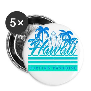 Hawaii Surfing Paradise Vintage - Buttons groß 56 mm (5er Pack) - Weiß - Vorne