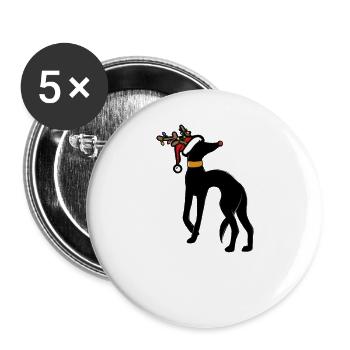 Joyeux Noël Galgos - Lot de 5 grands badges (56 mm) - blanc - Devant