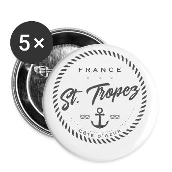 St. Tropez France Grey Edition - Buttons large 2.2''/56 mm (5-pack) - white - Front