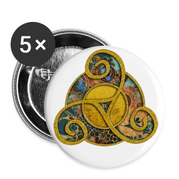 Triskele - Conception de symbole celtique 4 - Lot de 5 grands badges (56 mm) - blanc - Devant