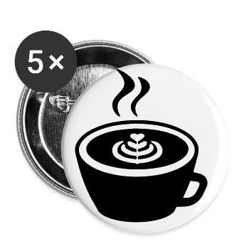 Coffee Icon - Buttons large 2.2''/56 mm (5-pack) - white - Front