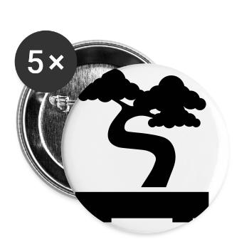 Bonsai icon Symbol - Buttons large 2.2''/56 mm (5-pack) - white - Front