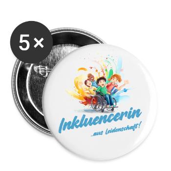 Inkluencerin aus Leidenschaft - Buttons groß 56 mm (5er Pack) - Weiß - Vorne