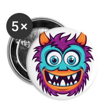 Cute Halloween Monster - Buttons large 2.2''/56 mm (5-pack) - white - Front