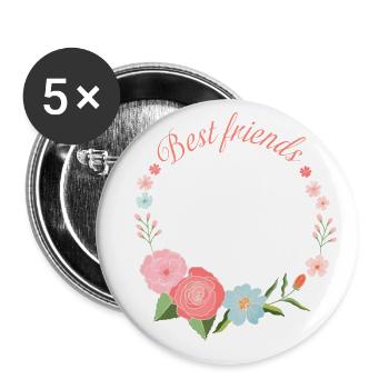 Best Friends - Buttons large 2.2''/56 mm (5-pack) - white - Front
