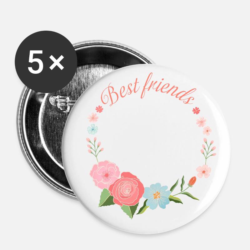 Best Friends - Buttons large 2.2''/56 mm (5-pack) - white