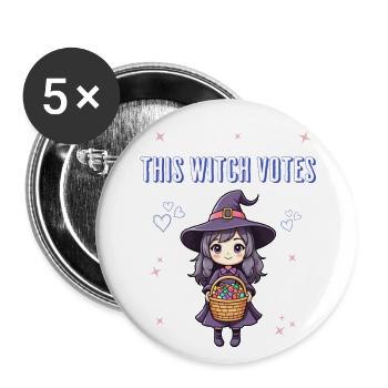 This witch votes - Buttons large 2.2''/56 mm (5-pack) - white - Front