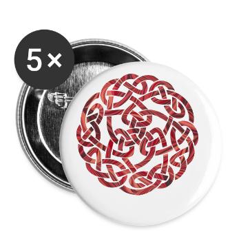 noeud celtique 5 e 18 - Lot de 5 grands badges (56 mm) - blanc - Devant