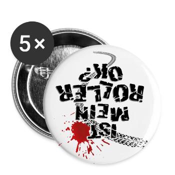 Ist mein Roller ok (schwarzer Text) - Buttons groß 56 mm (5er Pack) - Weiß - Vorne