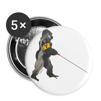 blind gorilla - Buttons large 2.2''/56 mm (5-pack) - white - Front