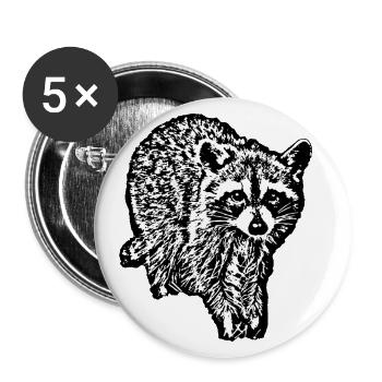 RACCOON - 1B - Buttons large 2.2''/56 mm (5-pack) - white - Front