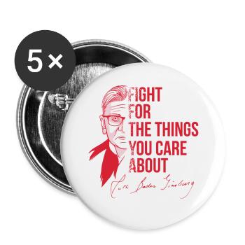 Ruth Bader Ginsburg Juge de la Cour RBG LGBT I dissidence - Lot de 5 grands badges (56 mm) - blanc - Devant