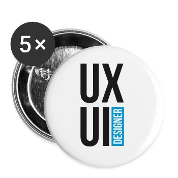 UX UI Designer | Computergrafik Geschenk - Buttons groß 56 mm (5er Pack) - Weiß - Vorne
