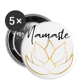 Namaste - Buttons large 2.2''/56 mm (5-pack) - white - Front