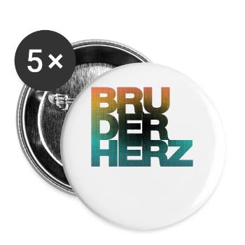 Bruderherz Bester Bruder der Welt Geschenkidee - Buttons groß 56 mm (5er Pack) - Weiß - Vorne