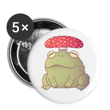 Cute Toadstool Toad Doodle - Buttons large 2.2''/56 mm (5-pack) - white - Front