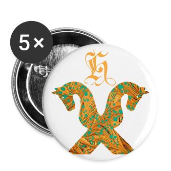 pferdegiebel e 95 h - Buttons groß 56 mm (5er Pack) - Weiß - Vorne