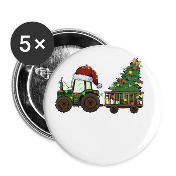 Trekker Christmas Tree Farmer Gift - Buttons large 2.2''/56 mm (5-pack) - white - Front