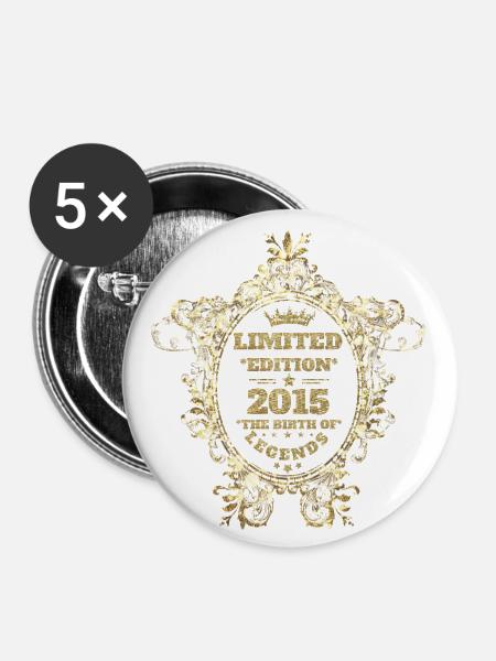 2015 - Buttons groß 56 mm (5er Pack) - Weiß