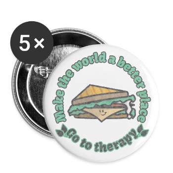 Rendre le monde meilleur - Lot de 5 grands badges (56 mm) - blanc - Devant