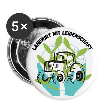 Landwirt mit Leidenschaft - Buttons groß 56 mm (5er Pack) - Weiß - Vorne