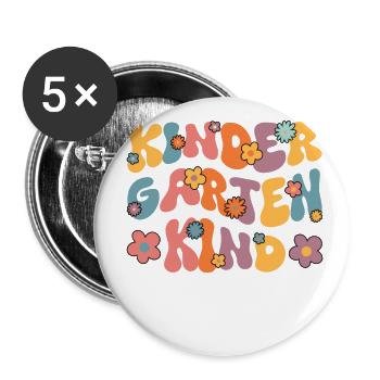 I'm now a kindergarten child 2024 - Buttons large 2.2''/56 mm (5-pack) - white - Front