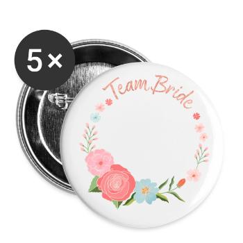 Team Bride - Buttons large 2.2''/56 mm (5-pack) - white - Front