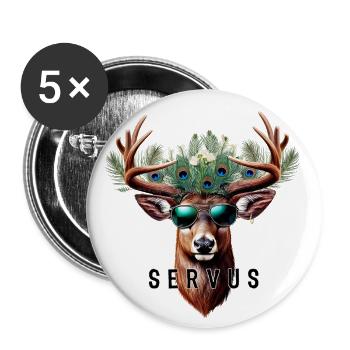 Servus Bavarian Welcome Deer Sunglasses - Buttons large 2.2''/56 mm (5-pack) - white - Front