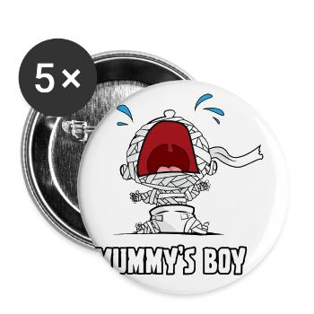Mama Mutter Sohn Baby Mutti Geschenk Idee Wickeln - Buttons groß 56 mm (5er Pack) - Weiß - Vorne